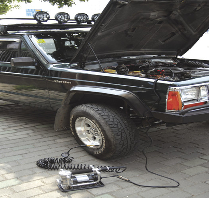 Draagbare chroom DC12v metalen band luchtcompressor met krokodil clip