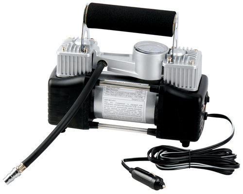 DC12V dubbele cilinder metalen auto luchtcompressor voor auto-opblaaspomp