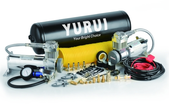 Goede prijs. Heavy Duty Dual High Output Air Compressor Luchtsystemen met 2,5 gallon tank 12v luchtcompressor online