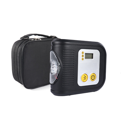 Draagbare plastic auto luchtcompressor digitaal display Dc12v opblaasband pomp met lamp doek zak