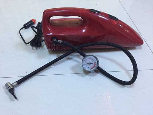 2 in 1 Rode en Gele Buitensporige Draagbare de Auto Stofzuiger van gelijkstroom 12V voor Auto met Inflatie Fuction
