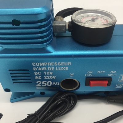 AC/DC-plastic luchtcompressoren voor voertuigen met een draagbare band elektrische luchtpomp voor banden