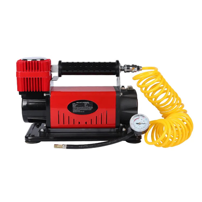 Zware metaal DC12V auto luchtcompressor met drukmeter auto band luchtopblazer enkelcilinder luchtcompressor
