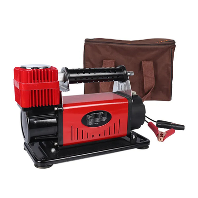 Zware metaal DC12V auto luchtcompressor met drukmeter auto band luchtopblazer enkelcilinder luchtcompressor