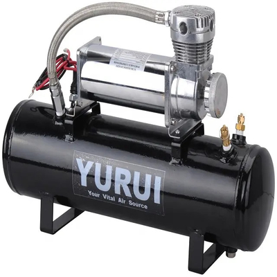 Zwart Duurzaam 12v Air Suspension Compressor Met Tank Heavy Duty Voor Auto