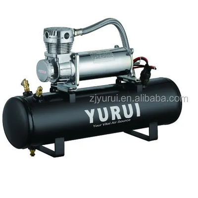 Zwart Duurzaam 12v Air Suspension Compressor Met Tank Heavy Duty Voor Auto