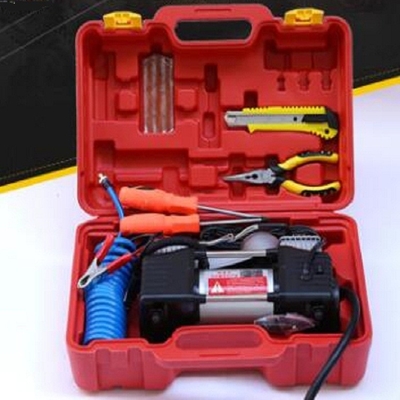 De zilveren van de de Compressoren Draagbare 12v Elektrische Lucht van de Voertuiglucht Schokken van de de Compressorlucht voor Vrachtwagens