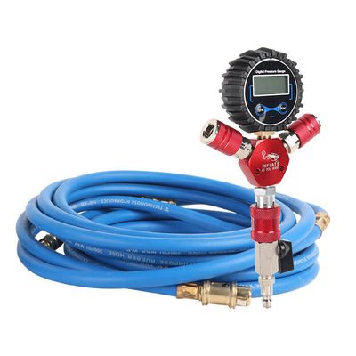 Digitale meter 4-weg luchtverdeelstuk voor bandenopblaas- en leeglaatsysteem