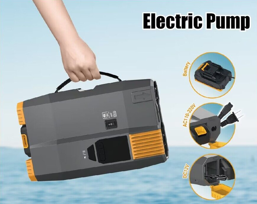 12 volt elektrische sup pomp met batterij en AC110V-220V lange tijd werken 20psi met scherm