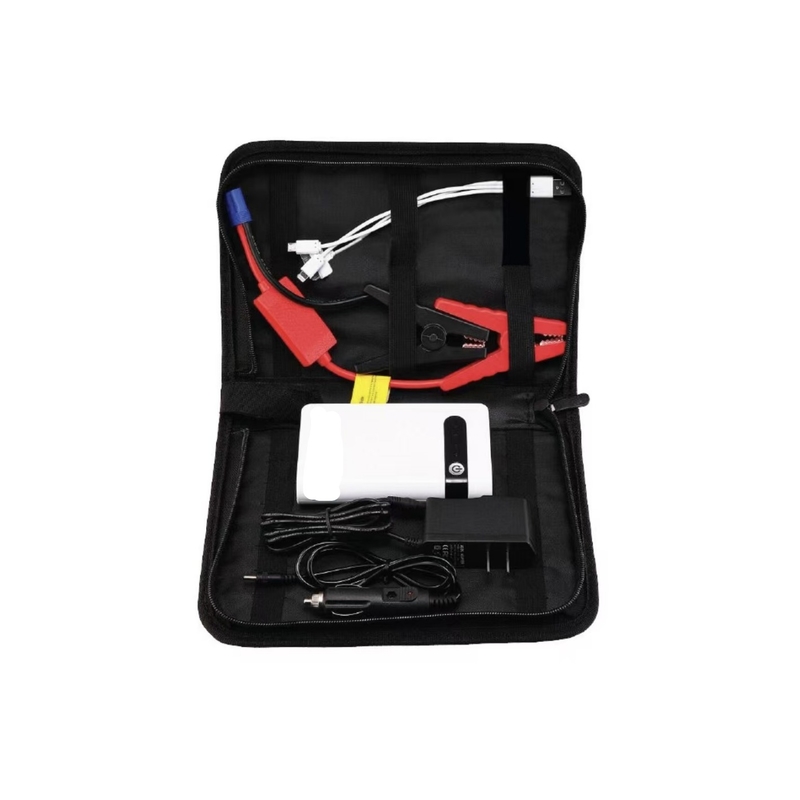 Veelzijdige 12V draagbare springstarter met LED zaklamp en bandenspanningmonitor