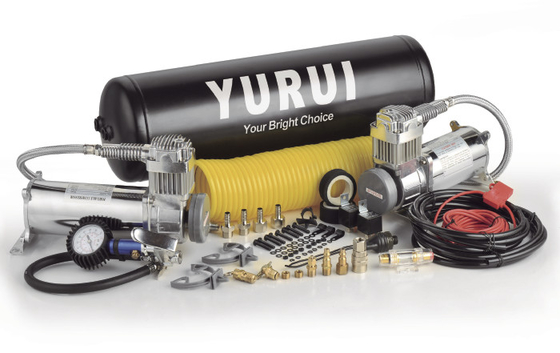 Goede prijs. Dubbele de Systemencompressor Aan boord van de Staallucht voor Vrachtwagens, 12v-Compressor met Tank online