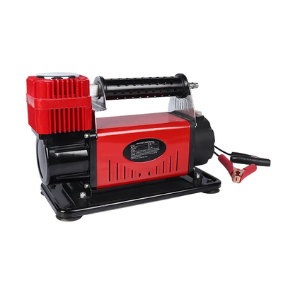 Goede prijs. Zware metaal DC12V auto luchtcompressor met drukmeter auto band luchtopblazer enkelcilinder luchtcompressor online