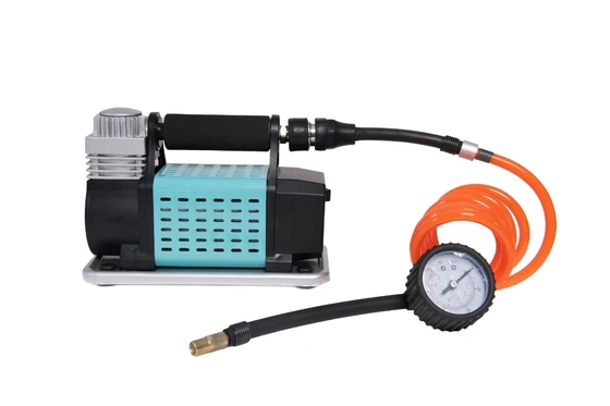 Eéncilinder DC12V metalen draagbare auto-luchtcompressor met metalen drukmeter