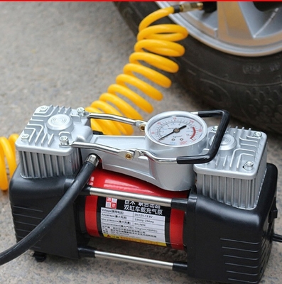 Goede prijs. Hoge druk hand draagbare luchtcompressor met dubbele cilinder voor auto banden opblazen online